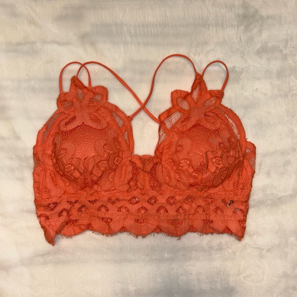 Zenana Outfitters Lace Bralette in Bold Orange